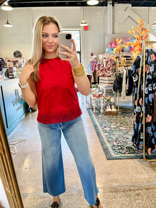 Sway Fringe Top-Sleeveless Top-K. Ellis Boutique