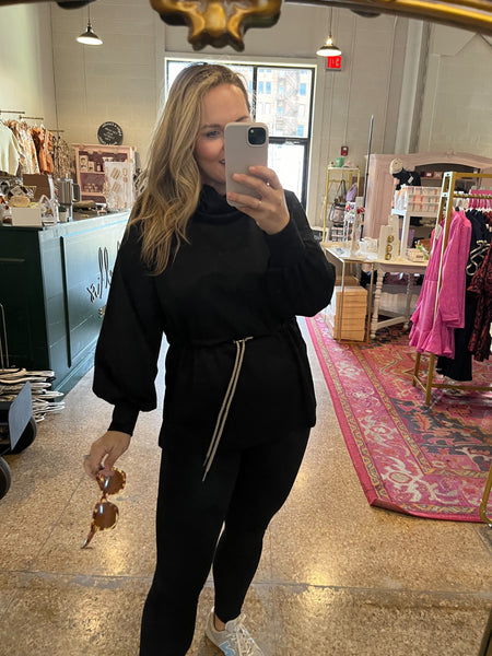 Solid Long Sleeve Tunic- Black-K. Ellis Boutique