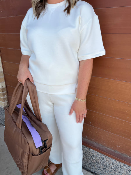 Loungewear Pants- White-K. Ellis Boutique