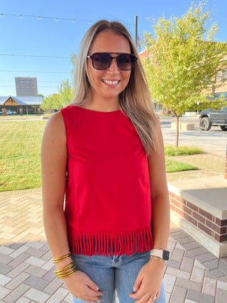 Sway Fringe Top-Sleeveless Top-K. Ellis Boutique