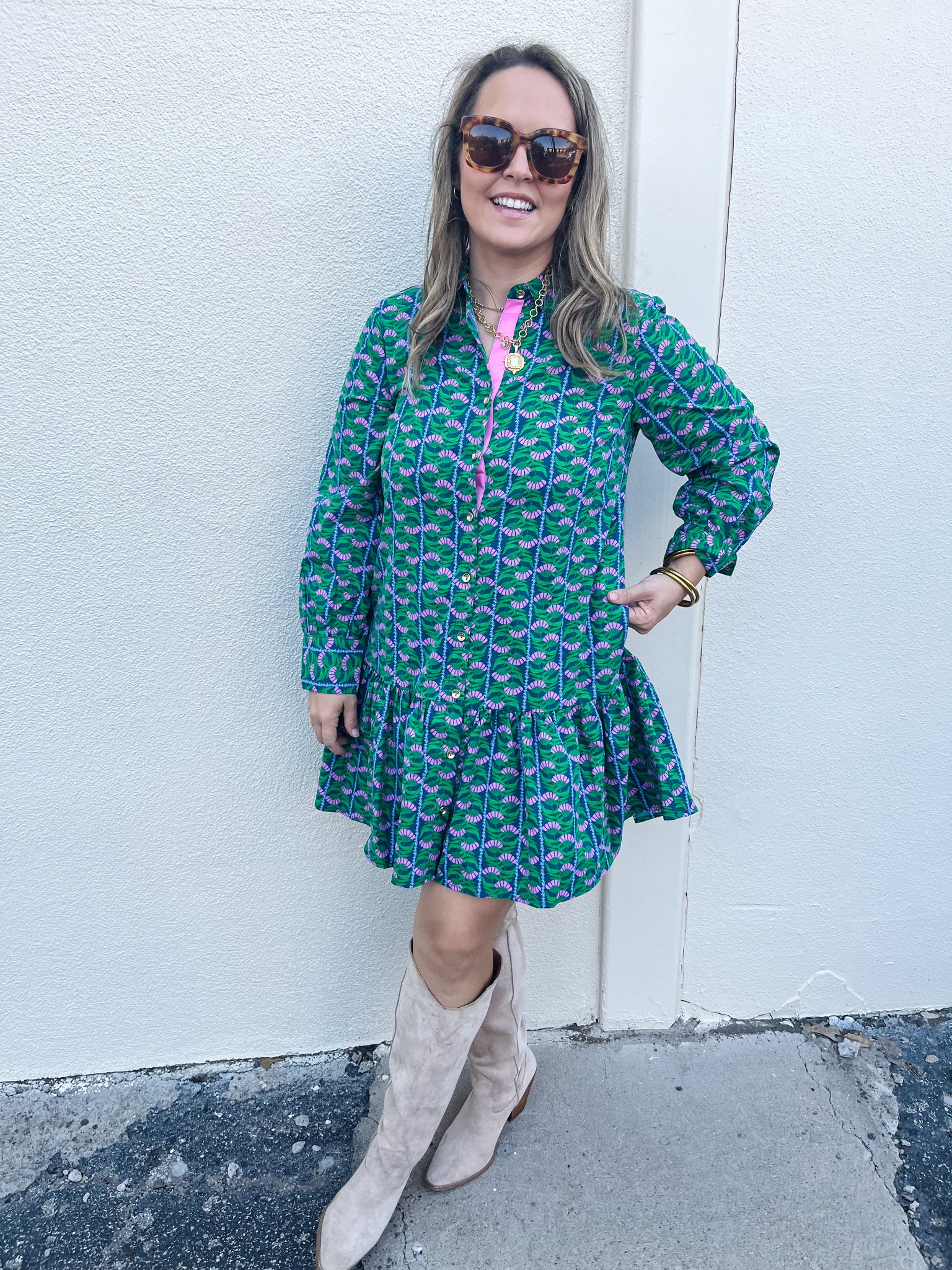Fiona Dress | Honey Vines Green-K. Ellis Boutique