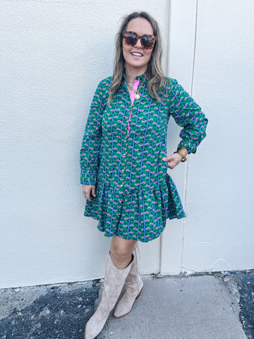 Fiona Dress | Honey Vines Green-K. Ellis Boutique