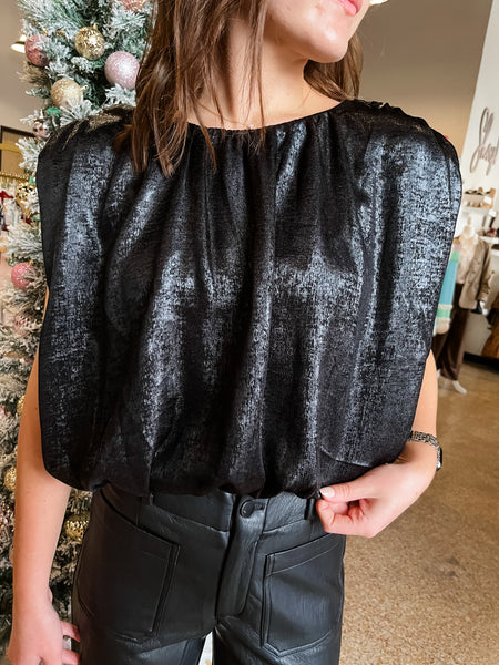 Solid Sleeveless Round Neck Night Out Top - Black-K. Ellis Boutique