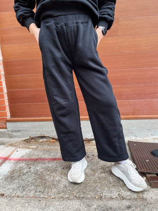 Off- Duty Wide Leg Lounge Pants- Black-Pant-K. Ellis Boutique