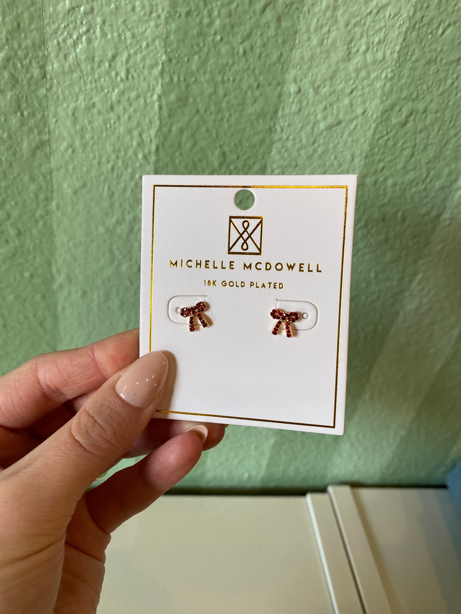 Holiday Bow Earrings- Red-K. Ellis Boutique