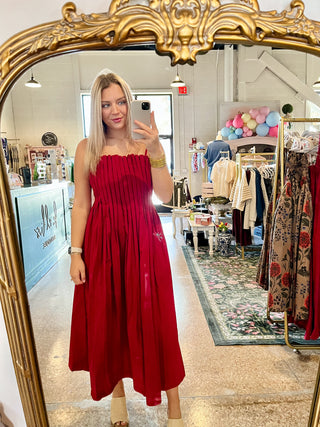 Rosalie Pleated Dress-Midi/Maxi Dress-K. Ellis Boutique