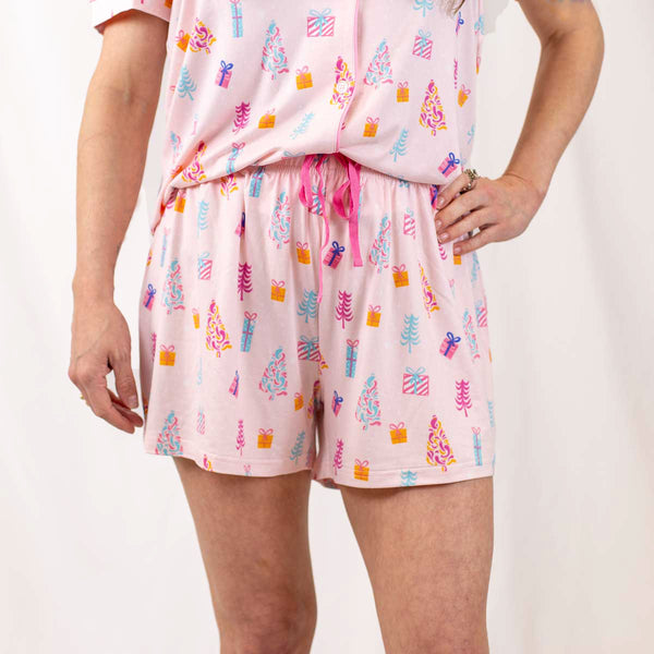 Twinkle Tree Sleep Shorts - Pink-K. Ellis Boutique