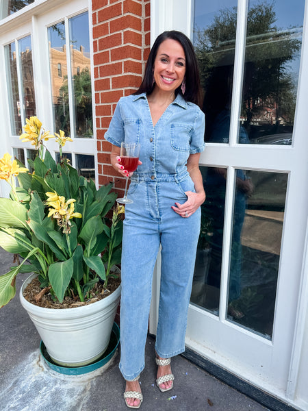 Denim Utility Jumpsuit- Karlie-K. Ellis Boutique