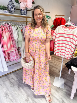 Summertime Feeling Tiered Maxi- Pink/Yellow-Midi-K. Ellis Boutique