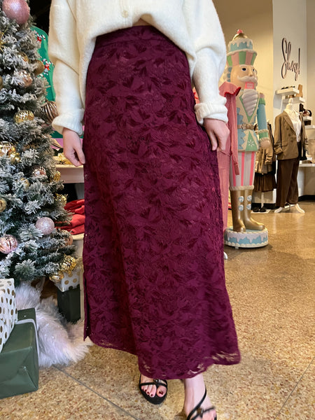 Herbert Skirt Bordeaux- FRNCH-K. Ellis Boutique