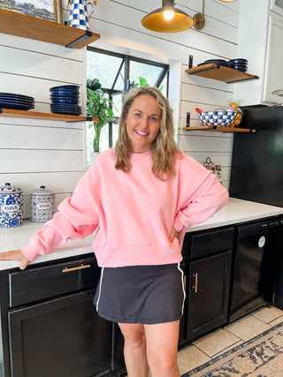 Dream Crop Sweatshirt- Baby Pink-K. Ellis Boutique