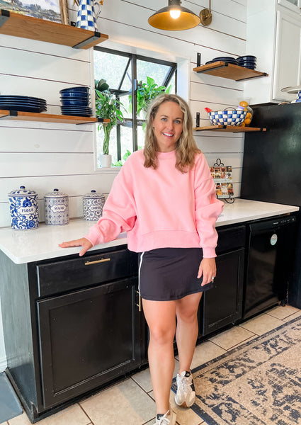 Dream Crop Sweatshirt- Baby Pink-K. Ellis Boutique