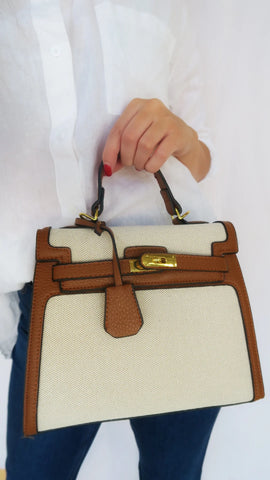 Canvas Tess Bag - Saddle-K. Ellis Boutique