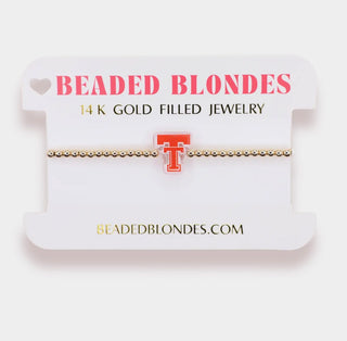 Texas Tech Bracelet On Gold ()-Bracelet-K. Ellis Boutique