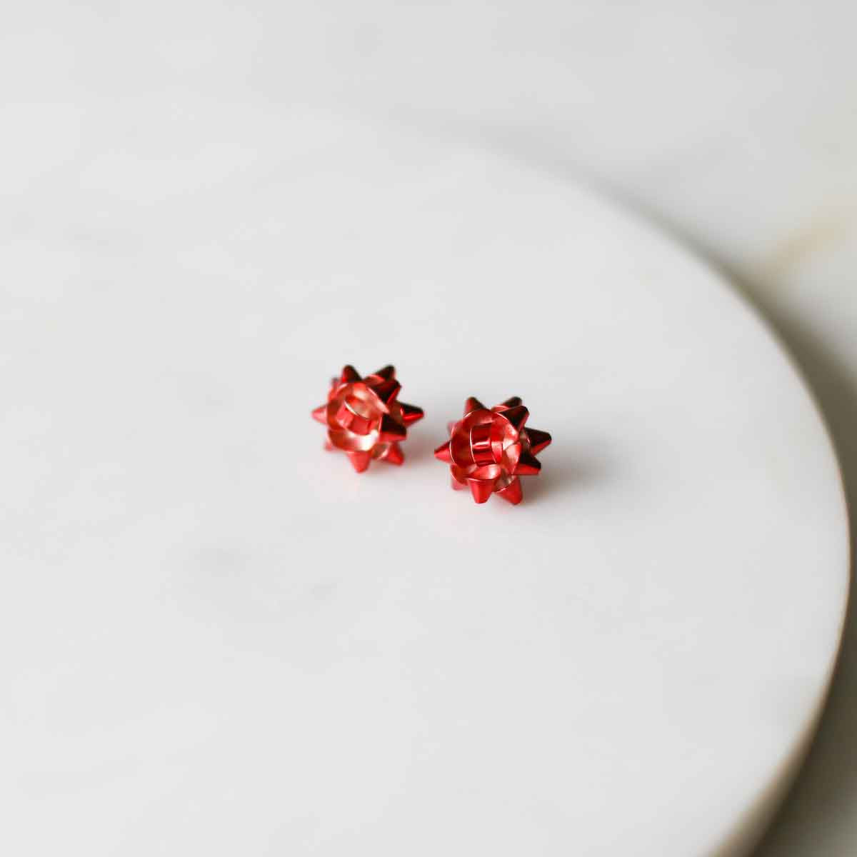 Gift Bow Post Earrings - Red-K. Ellis Boutique