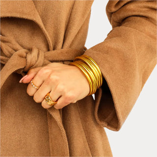 Gold All Weather Bangles® (Set of 6) - Serenity Prayer-Bracelet-K. Ellis Boutique