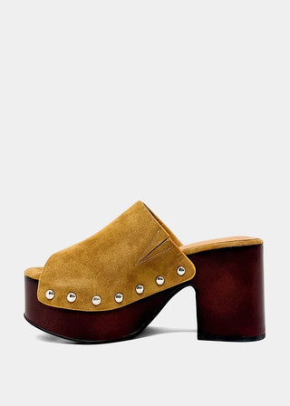Hayden Camel Suede Platform Mules