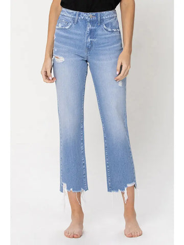 High Rise Vintage Straight Crop w/ Distressed Hem-K. Ellis Boutique