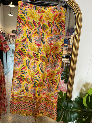 Karlie- Tropical Satin Pants-Pant-K. Ellis Boutique