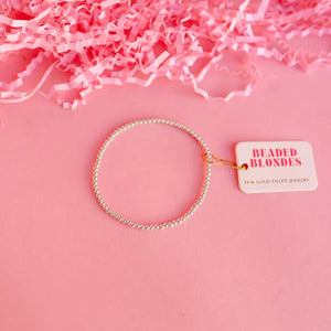 Beaded Blondes 3mm Silver Beaded Bracelet-K. Ellis Boutique