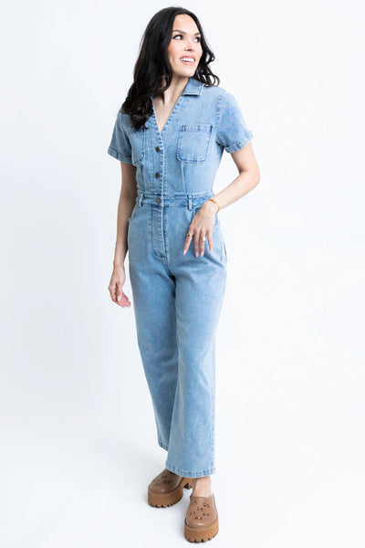 Denim Utility Jumpsuit- Karlie-K. Ellis Boutique