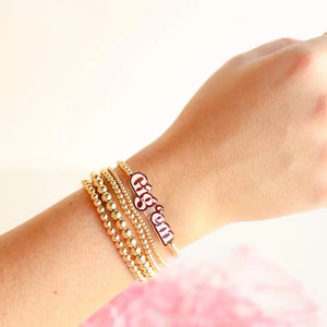 Beaded Blondes Gig Em Bracelet- Gold