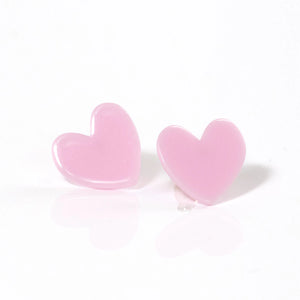 Heart Acetate Stud Earrings- Pink-K. Ellis Boutique