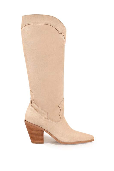 Western Tall Boots- Beige-K. Ellis Boutique