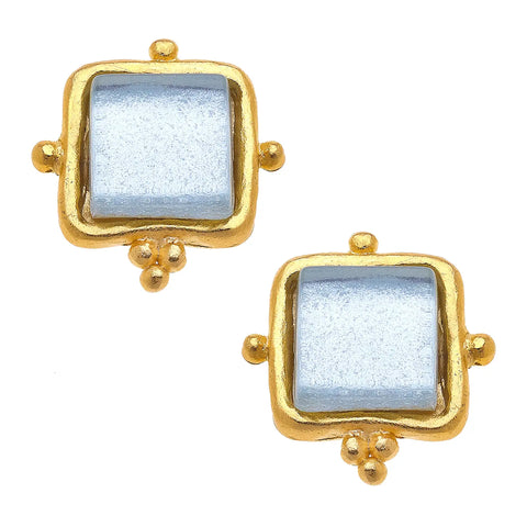 Susan Shaw Madeline French Glass Studs-K. Ellis Boutique