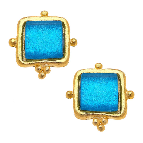 Susan Shaw Madeline French Glass Studs-K. Ellis Boutique