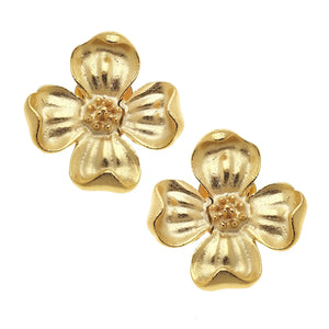 Susan Shaw Dogwood Flower Stud Earrings-K. Ellis Boutique