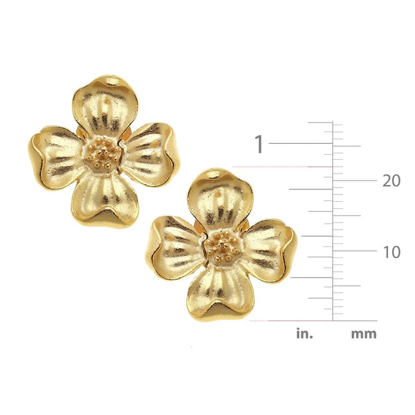 Susan Shaw Dogwood Flower Stud Earrings-K. Ellis Boutique