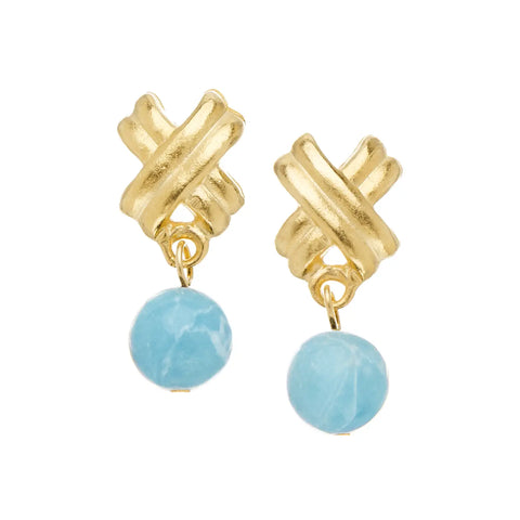 Susan Shaw Mini X Jasper Drop Studs Earring-K. Ellis Boutique