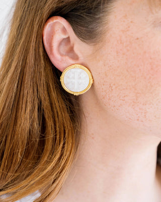 Susan Shaw Ida Jerusalem Cross Earrings-Earrings-K. Ellis Boutique