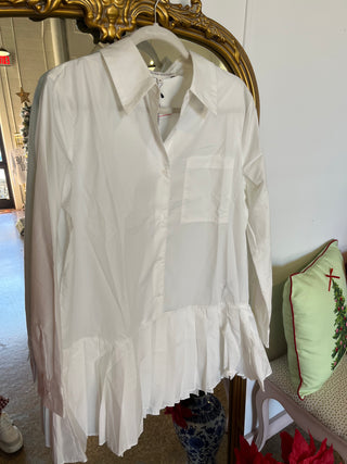 English Factory- Oxford Shirt Dress- White-Mini Dress-K. Ellis Boutique