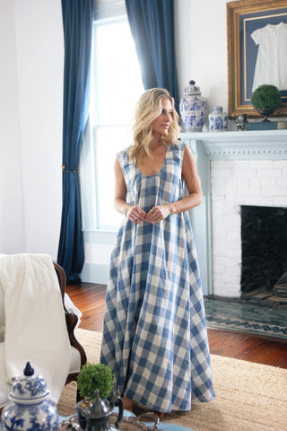 Buffalo Check Scoop Maxi- Karlie-Midi/Maxi Dress-K. Ellis Boutique