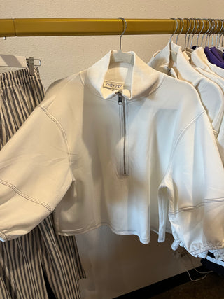 The Preppy Pullover- White-Short Sleeve Top-K. Ellis Boutique