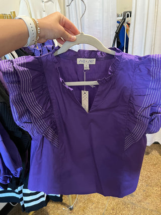 Victory Ruffle Top-Short Sleeve Top-K. Ellis Boutique