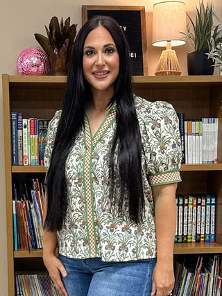 English Garden Blouse-Short Sleeve Top-K. Ellis Boutique