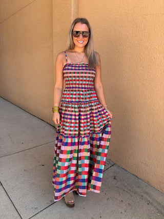 Color Story Plaid Midi Dress