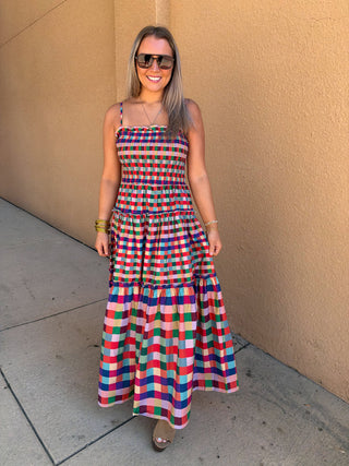 Color Story Plaid Midi Dress