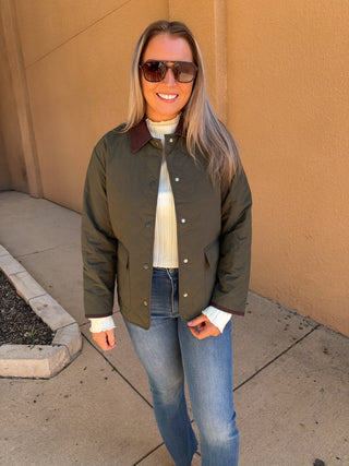 Jaxe Quilted Puffer- Olive