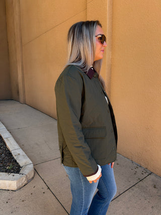 Jaxe Quilted Puffer- Olive