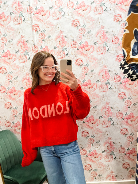 London Sweater- Pink+Red-K. Ellis Boutique