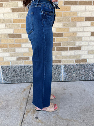 Just Black Scissor Cut Wide Leg Jeans- Dark-JBD Denim-K. Ellis Boutique