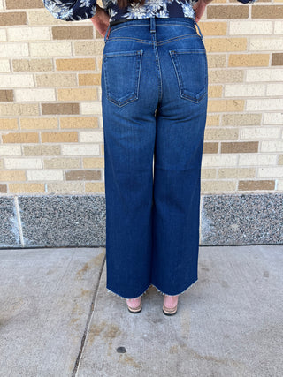 Just Black Scissor Cut Wide Leg Jeans- Dark-JBD Denim-K. Ellis Boutique