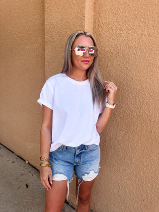 Mali Baby Tee- white-Basic Tee/Tank-K. Ellis Boutique