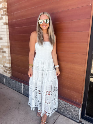 Becca Tube Dress- White-Midi/Maxi Dress-K. Ellis Boutique
