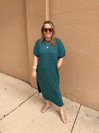 Everyday Striped Midi- Navy-Midi/Maxi Dress-K. Ellis Boutique