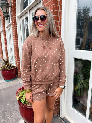 Mocha Dot Lounge Set-Set-K. Ellis Boutique